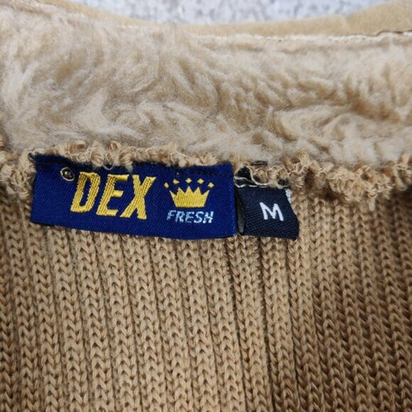 Dex Fresh Womens Jacket Size M Beige Floral Embroidery Knit Suede Y2K - Picture 2 of 5